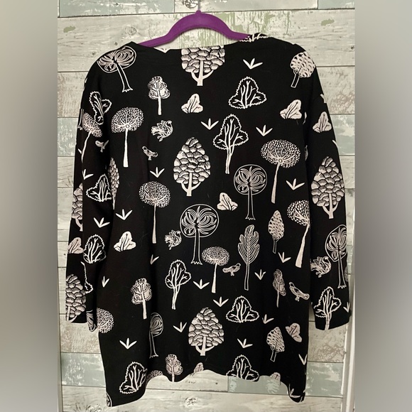 Amato Rizzi Relaxed Fit Whimsical Nature Print Sweatshirt 3/4 sleeves Size 0-10 - Picture 5 of 9